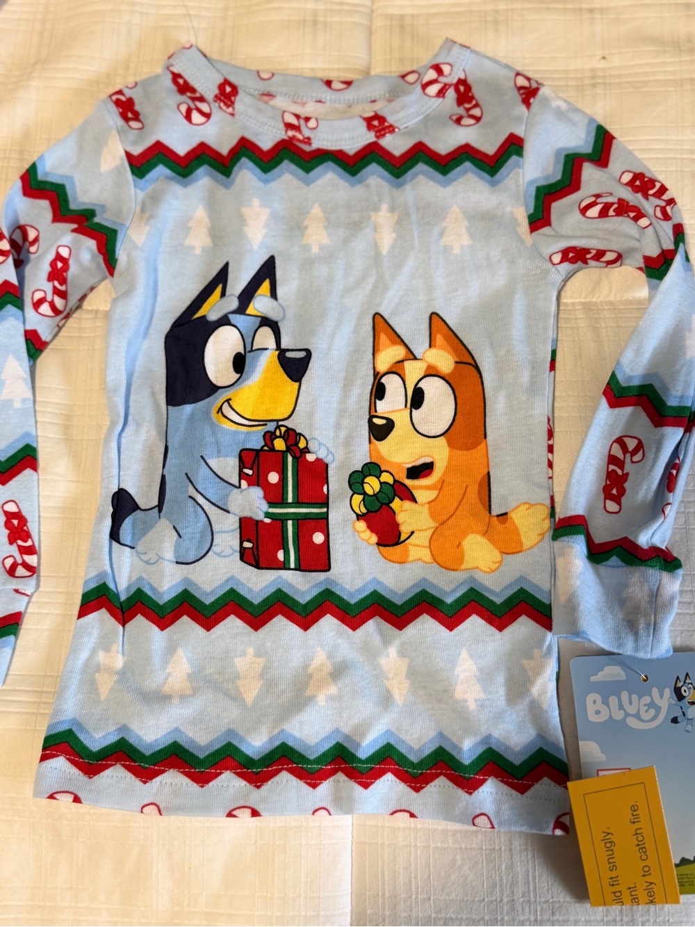 Set of two Bluey Holiday Light Blue Long-Sleeve pajamas sets - Light Blue